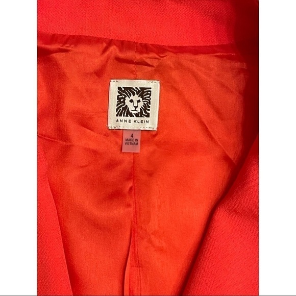 Anne KLEIN Coral Pink Fashion Blazer‎ Jacket Size 4 - Picture 2 of 6